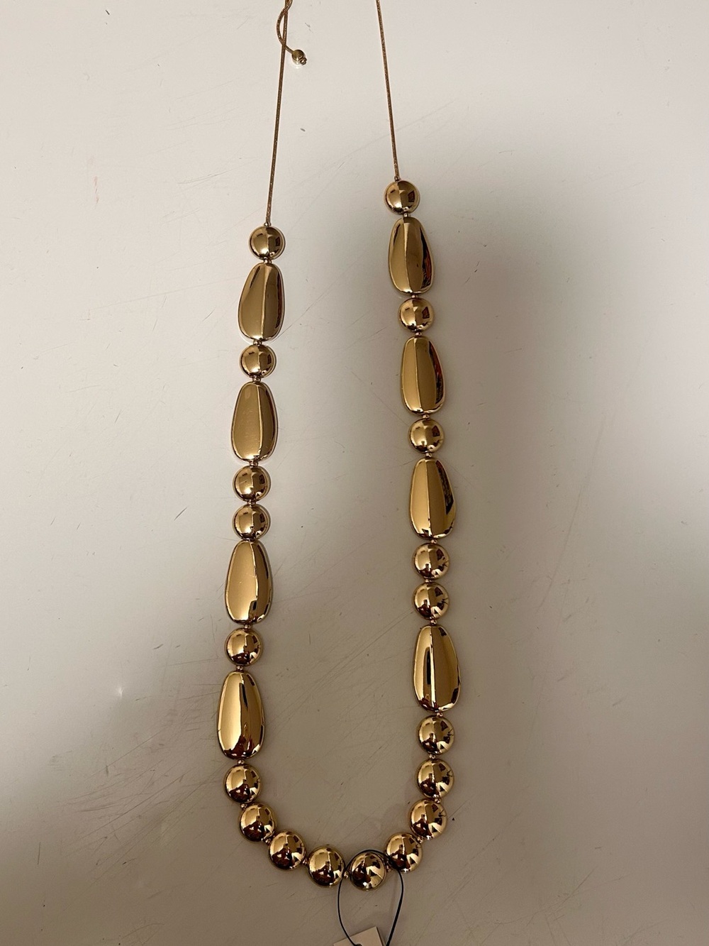 Chico's Shiny Gold Bead Necklace